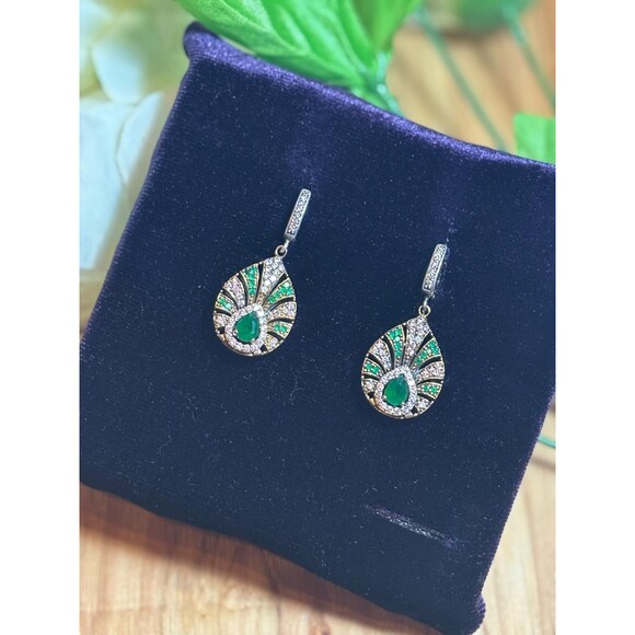 925 Sterling Silver Turkish Vintage Earrings for Women, NEW, Antique, Handmade - Picture 4 of 4